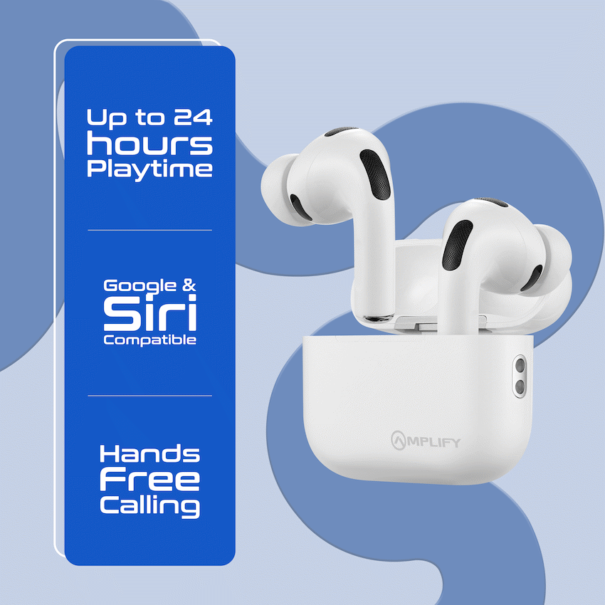 Amplify Note X 3 Series TWS Earphones - White Case + Black Cover - image 3