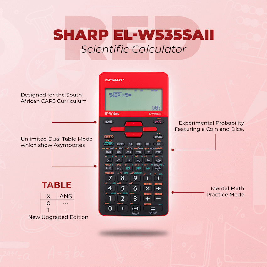 Sharp EL-W535SAII Red Scientific Calculator - image 3