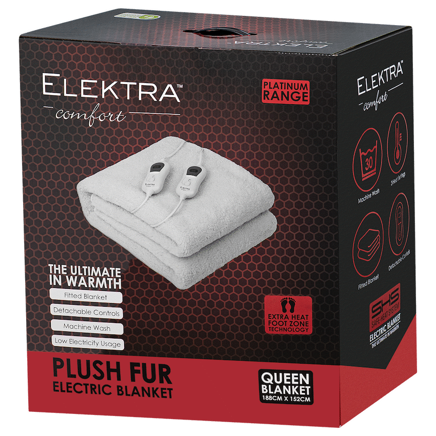 Elektra Comfort Electric Blanket - Queen - Fur - image 3