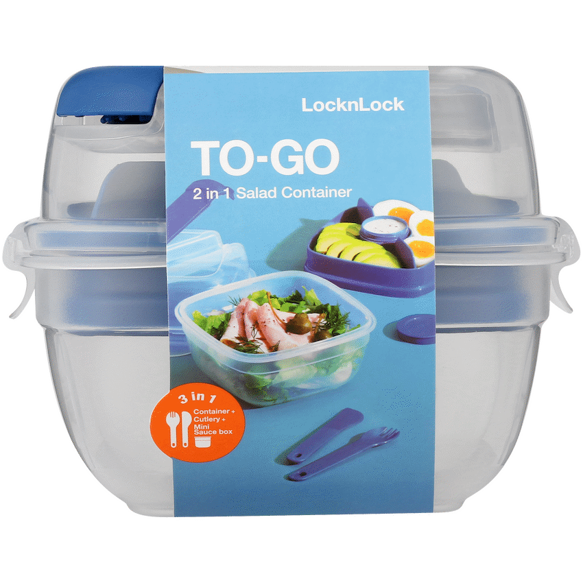 LocknLock To Go 3in1 salad box 950ml bl - image 3
