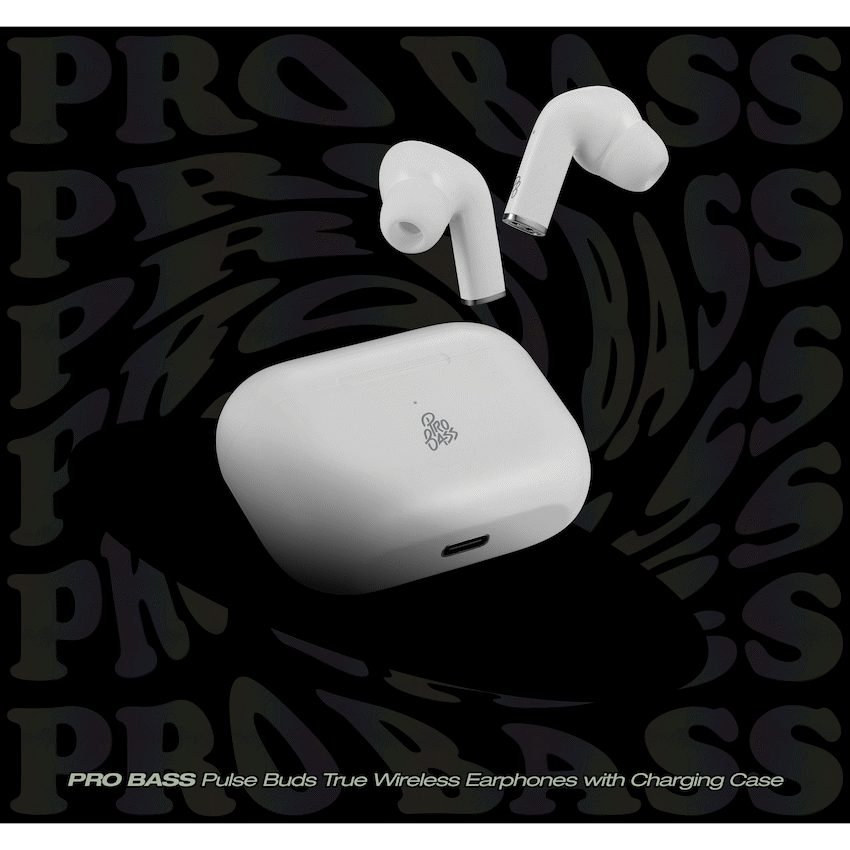 Pro Bass Pulse Buds True Wireless Earphones with Charging Case - White - image 3