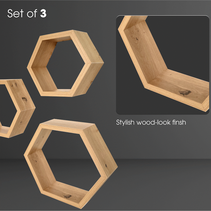 Everfurn Poppy Floating Wall Shelves - Set of 3 - image 3