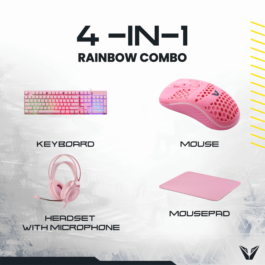 VX Gaming Freya Pink 4 -in-1 Rainbow Combo - image 3