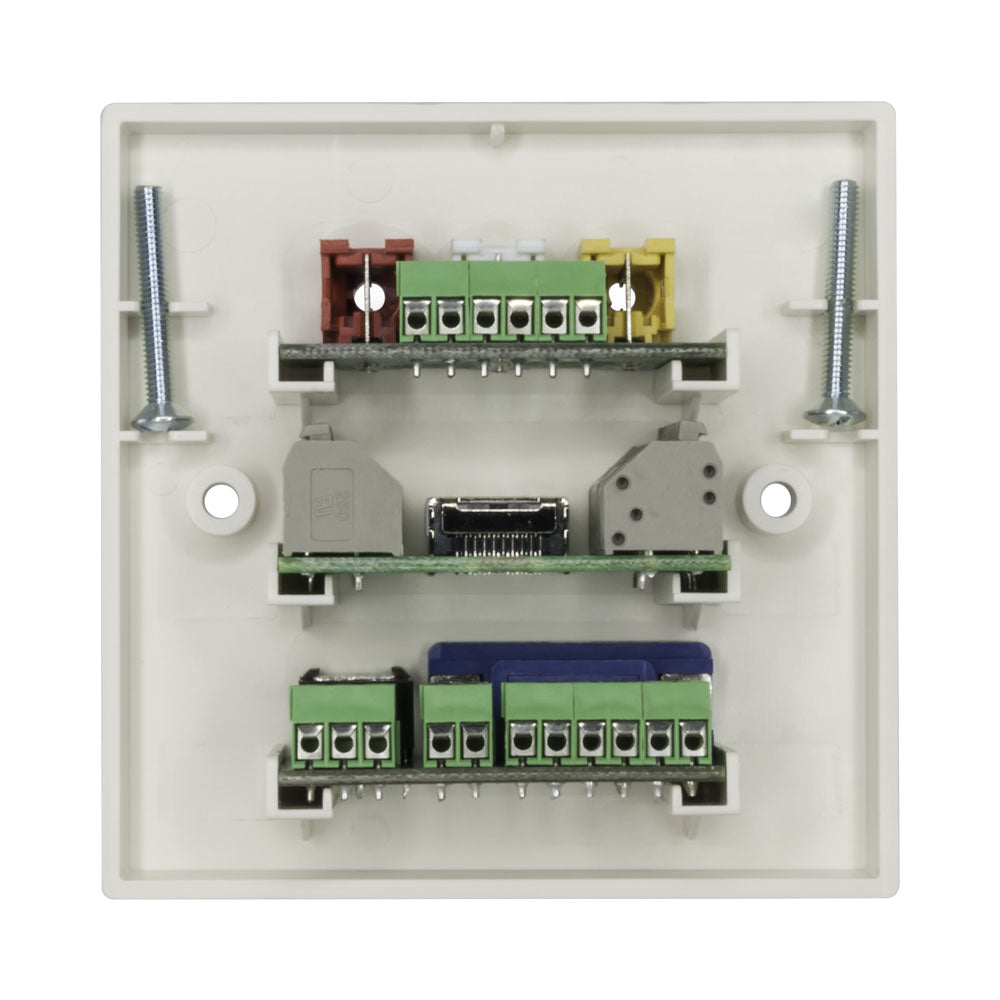 MULTIMEDIA FACE PLATE - 3x RCA AV, 1x HDMI, 1x VGA, 1x AUDIO