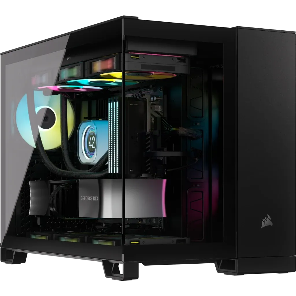 iCUE 2500X Micro ATX Black Dual Chamber PC Case; 2x 2.5'' Drive Bays; 2x 3.5''; Up to 360mm Radiator compatible - image 10