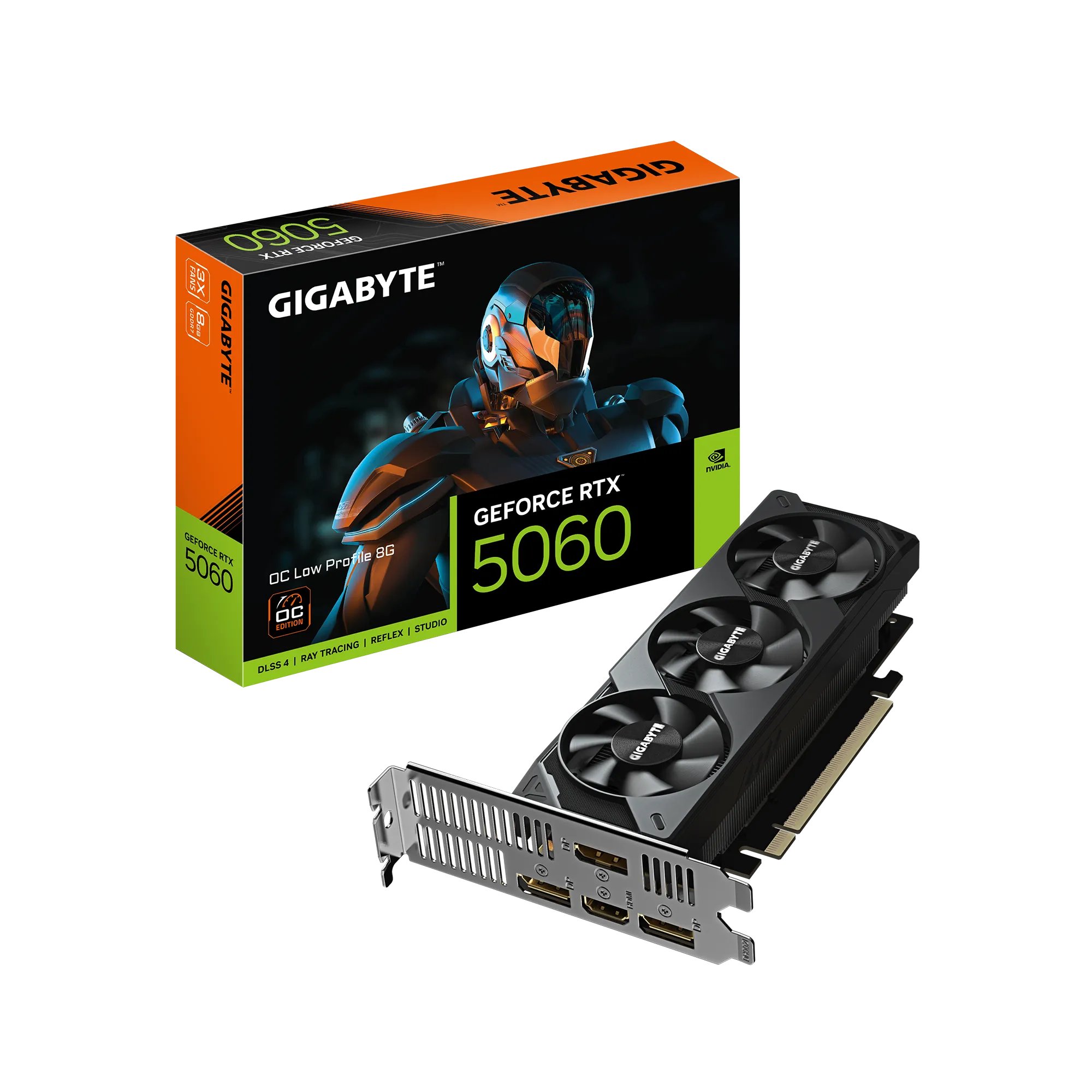 GIGABYTE nVidia GeForce RTX 5060 OC 8GB - 8GB GDDR7; 128-Bit Memory Bus; 1x HDMI; 3x DisplayPort . Low Profile - image 3