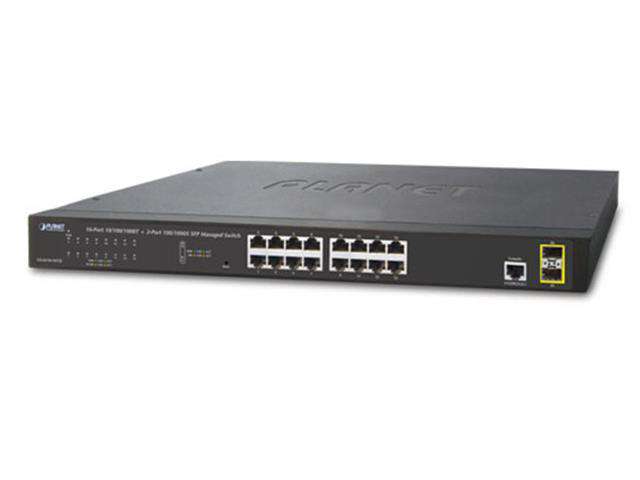 PLANET 16 PORT 10/ 100/ 1000T + 2 PORT 10/ 1000X SFP