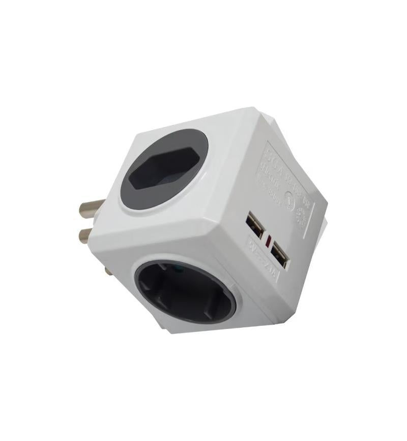 GREY MULTI SOCKET CUBE WITH USB - image 2