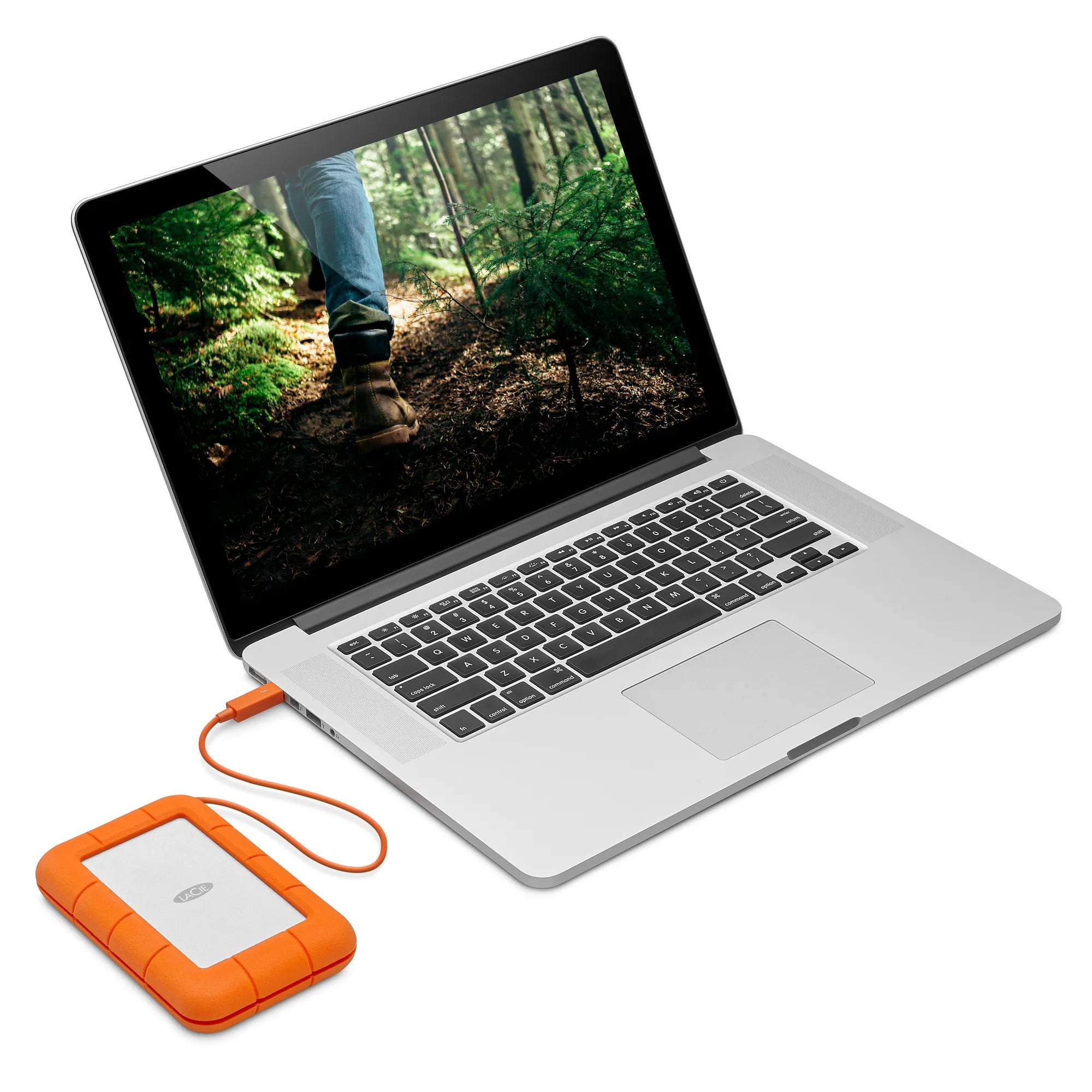 Seagate LaCie 5TB Rugged Mini USB-C; USB3.0; Drop; Crush and Rain Resistant - Silver and Orange