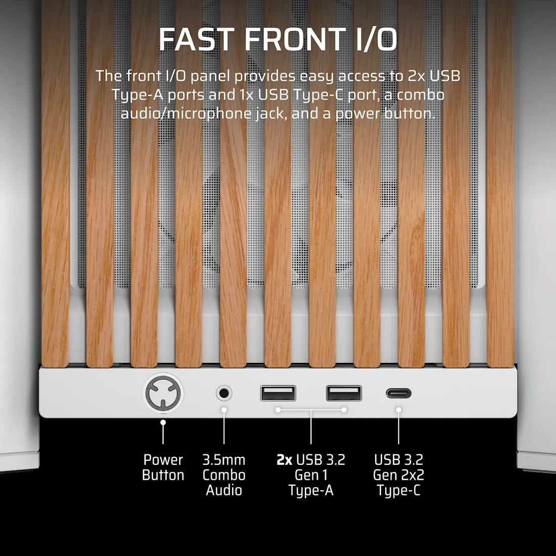 FRAME 4000D RS WOOD Modular High Airflow Mid-Tower PC Case; 4x  RS Fans; White & Oak. - image 2