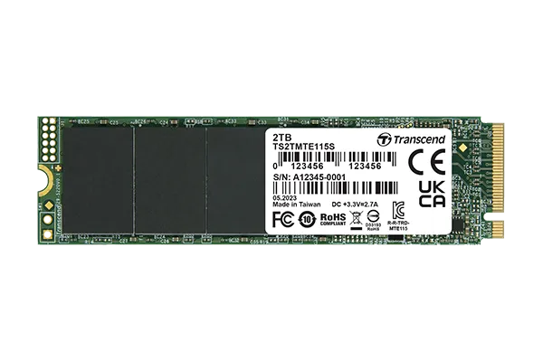 TRANSCEND 250GB MTE115S PCI-E GEN 3x4 M.2 2280 SSD 3D NAND - 3200 MB/s Read 1300 MB/s Write - 100 TBW - image 2