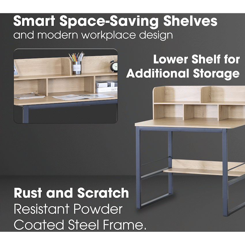 Everfurn Marcel Office Desk With Shelves - image 4