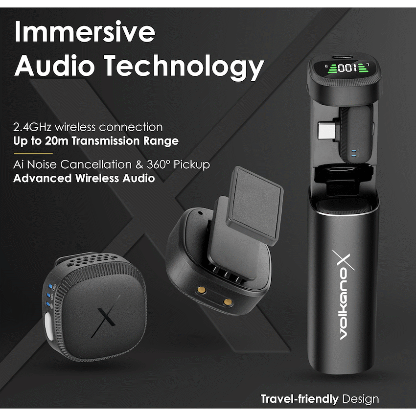 VolkanoX Lucid Series Lavalier Microphones with Charging Case - image 4