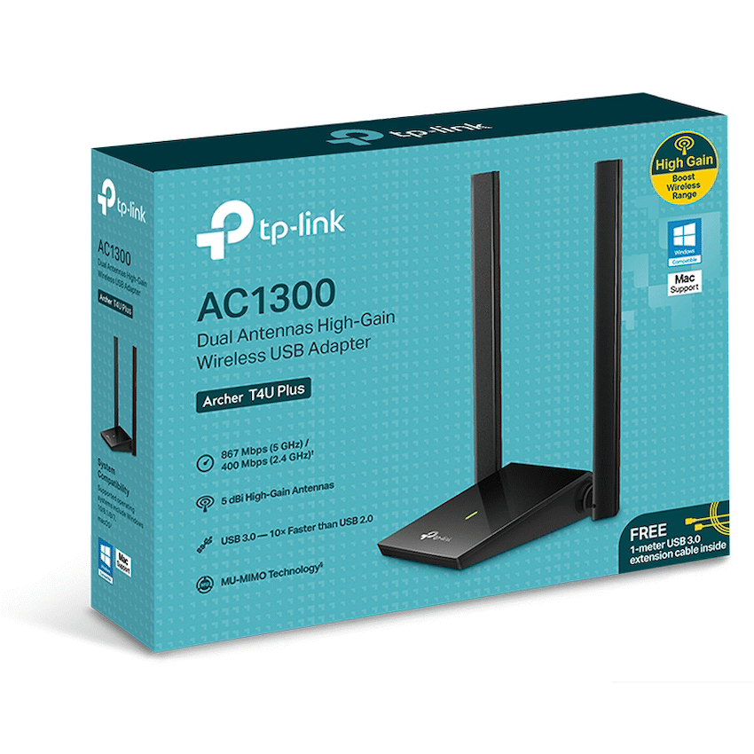 TP-Link Archer T4U Plus AC1300 Dual Antennas High-Gain Wireless USB Adapter - image 4