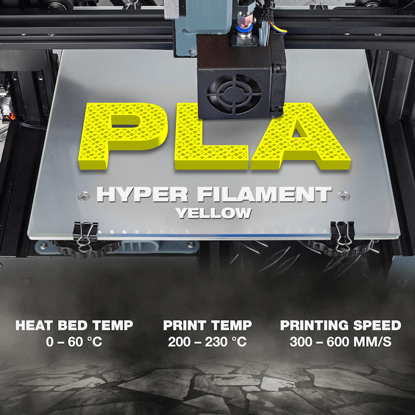 SA Filament PLA Hyper Filament 1kg - Yellow - image 4