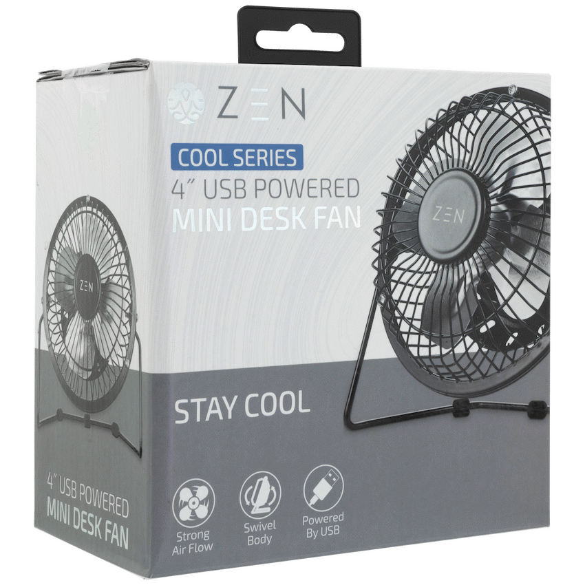 ZEN Cool Series 4" Mini Desk Fan - Black - image 4