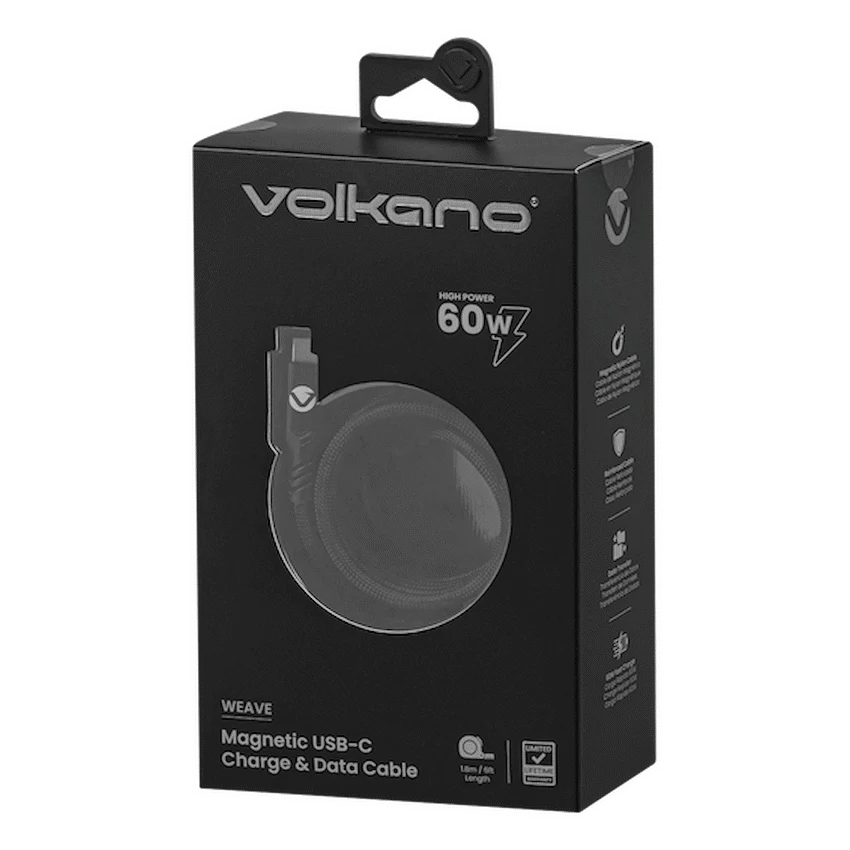Volkano Weave Series 60w Magnetic Type-C Cable - Black - image 4