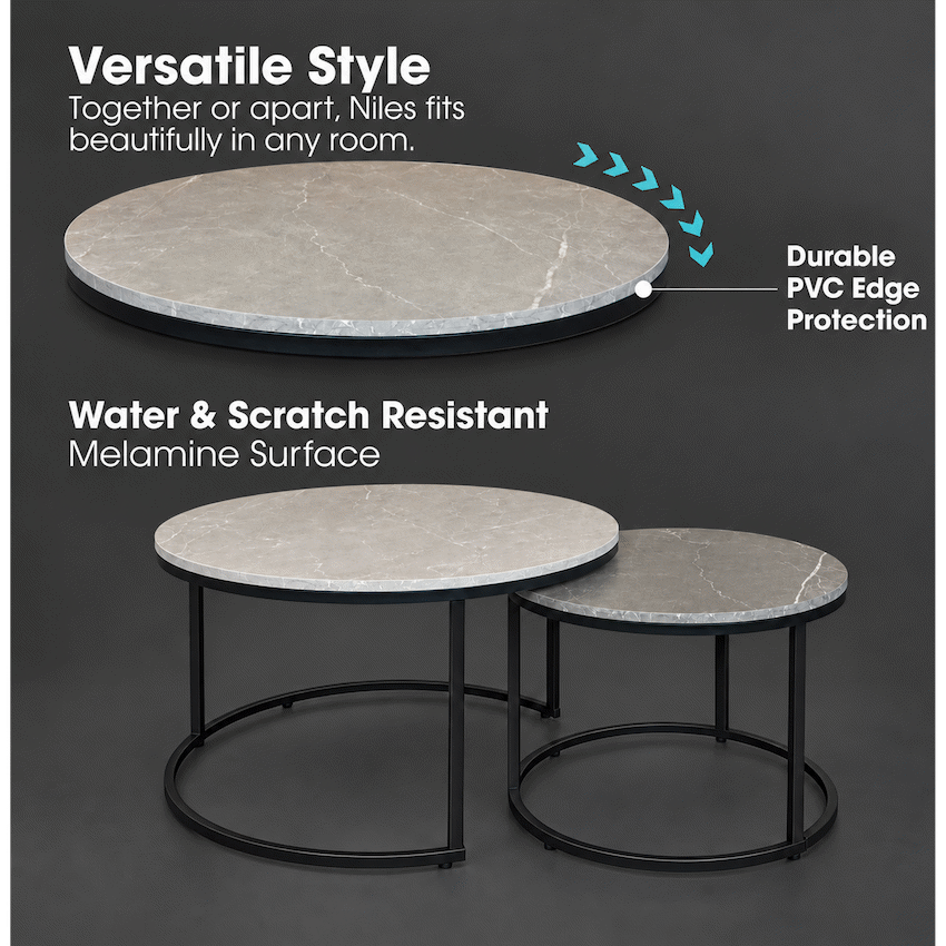 Everfurn Nile Nesting Coffee Table - Greyish - image 4