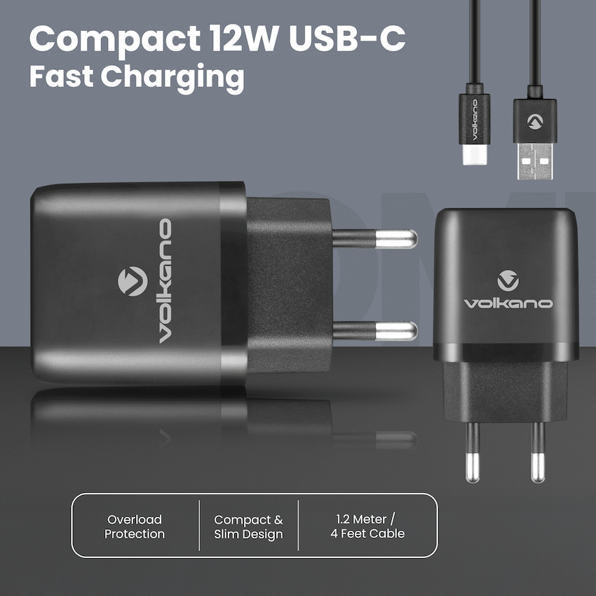 Volkano Volt-C Series Dual USB and USB-C Wall Charger with USB to USB-C Cable Included - image 4