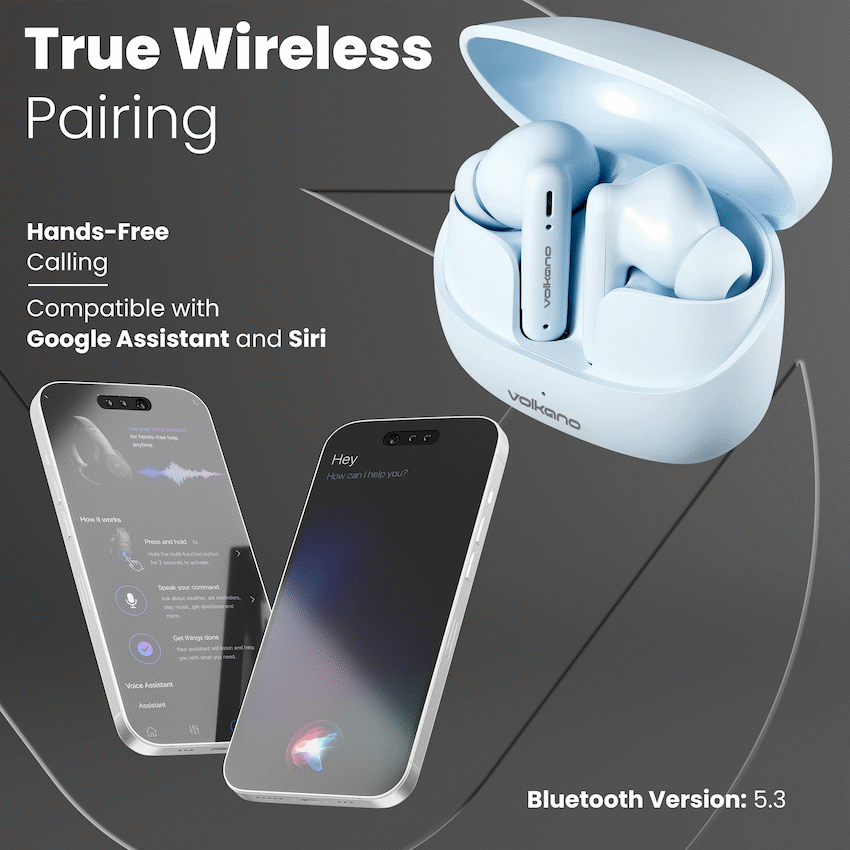 Volkano Jupiter Series TWS Earphones - Pastel Blue - image 4