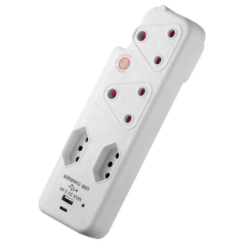 Ellies  4 Way Surge adaptor with type C + USB - WT - image 4