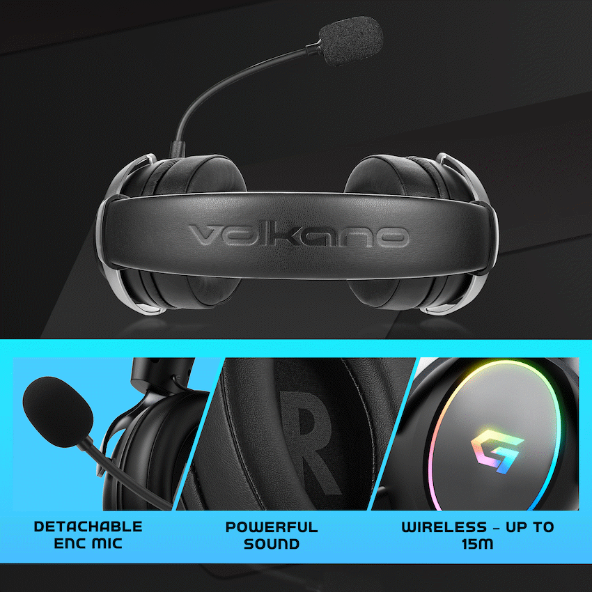 Volkano gaming Helm X1 Pro Wireless Gaming headphone with Tri-mode and ENC mic - image 4