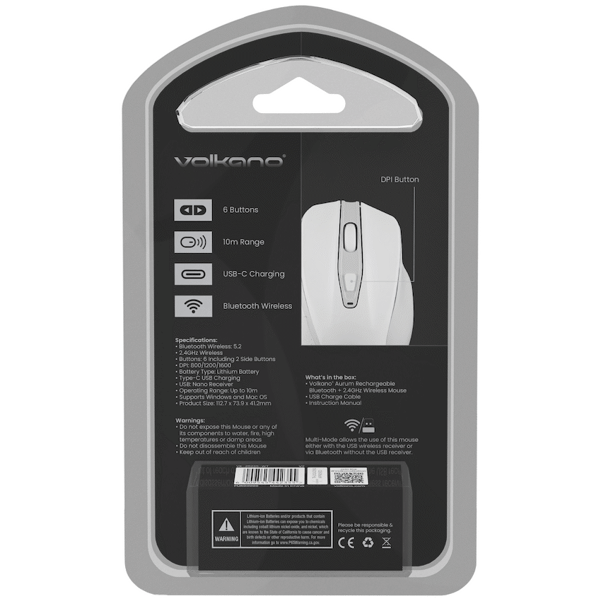 Volkano Aurum Series Bluetooth Wireless Mouse - White - image 4