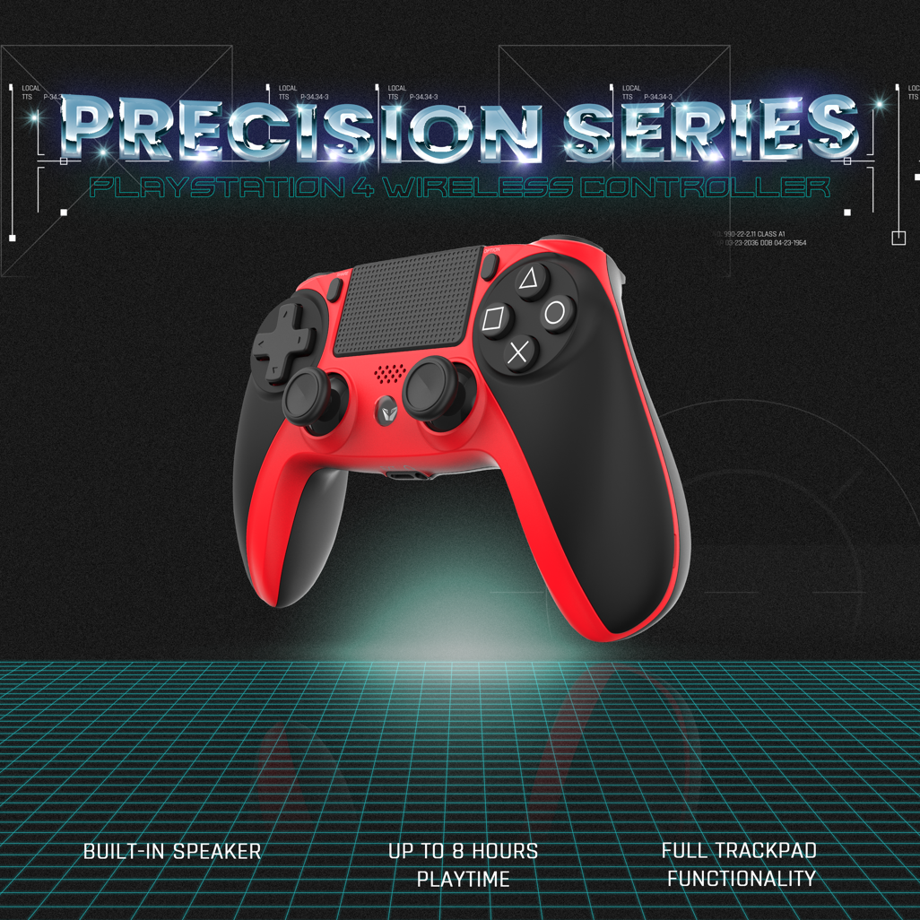 VX Gaming Precision Series PlayStation 4 Wireless Controller - Black and Red