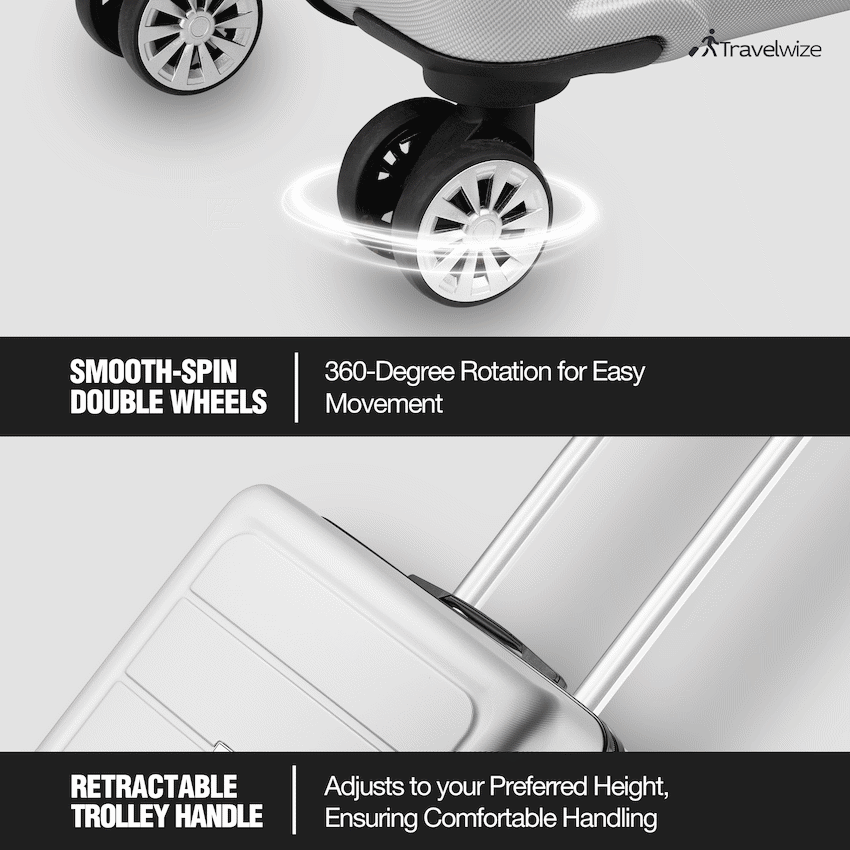 Travelwize Maple ABS 65cm 4-Wheel Spinner Luggage - Silver - image 4