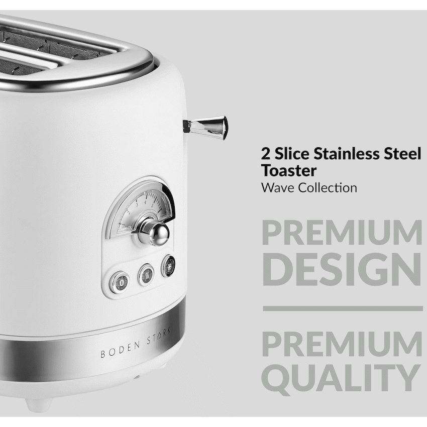 Boden Stark 2-Slice Stainless Steel Toaster - White - image 4