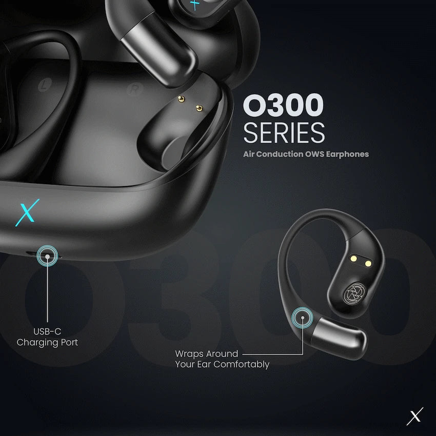 VolkanoX O300 Air Conduction OWS Earphones - Black - image 4