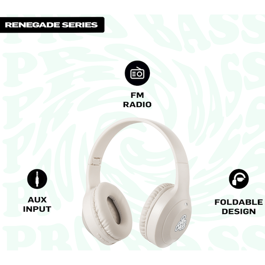 Pro Bass Renegade Series Bluetooth Headphone  - Nude - image 4