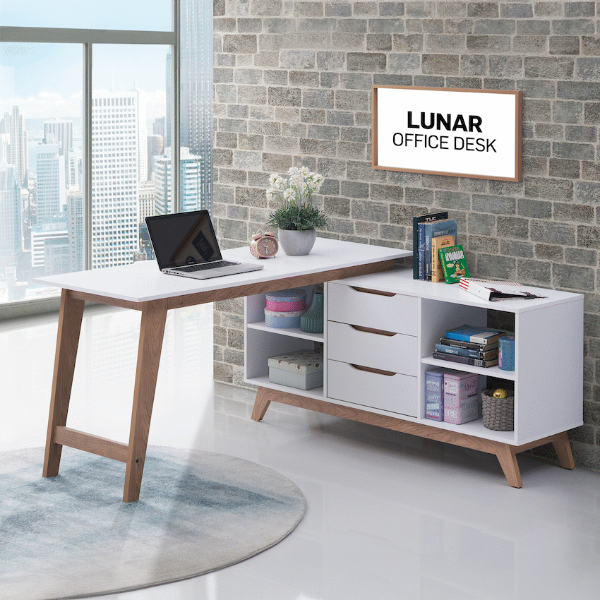 Everfurn Lunar Office Desk - 2 Boxes - image 4