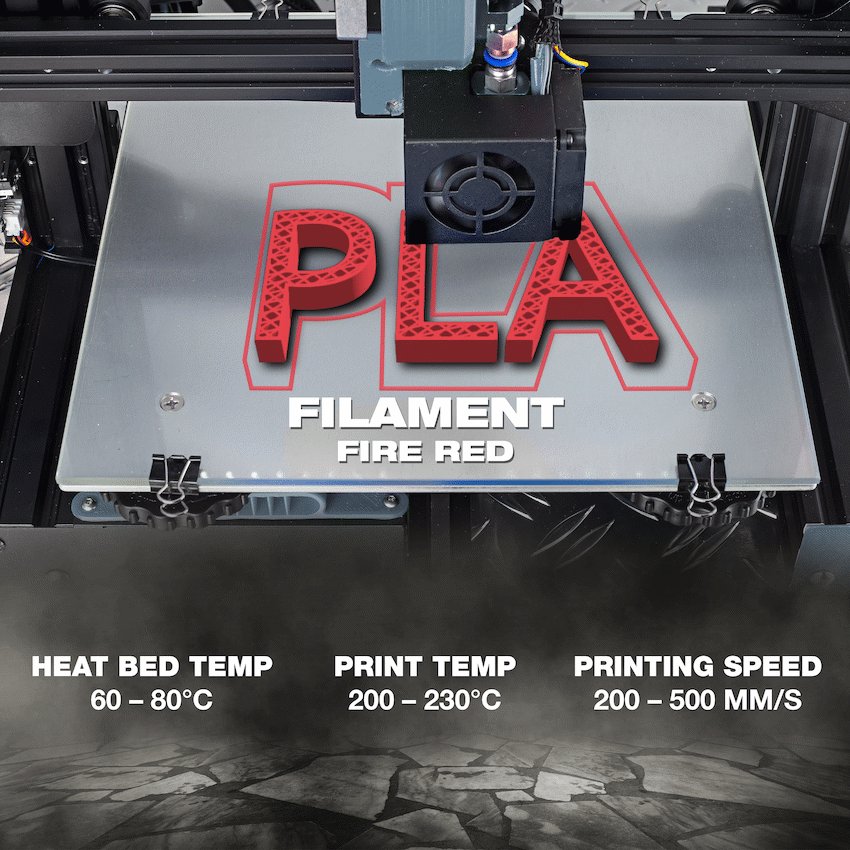 SA Filament PLA UV Neon Filament 1kg -  Fire Red - image 4