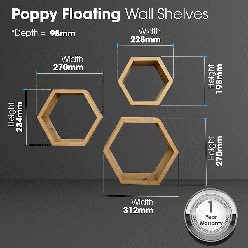Everfurn Poppy Floating Wall Shelves - Set of 3 - image 4