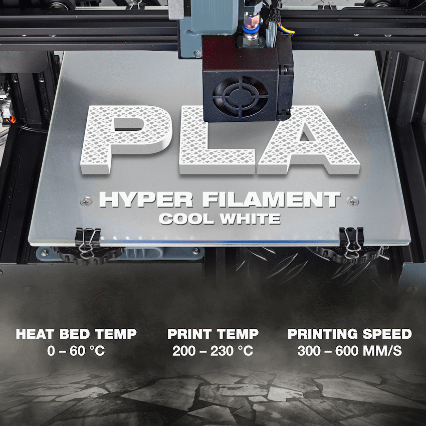 SA Filament PLA Hyper Filament 1kg - Cool White - image 4