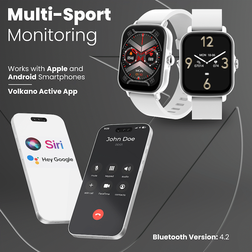 Volkano Active Tech Serene series Watch with heart rate monitor - Silver - image 4