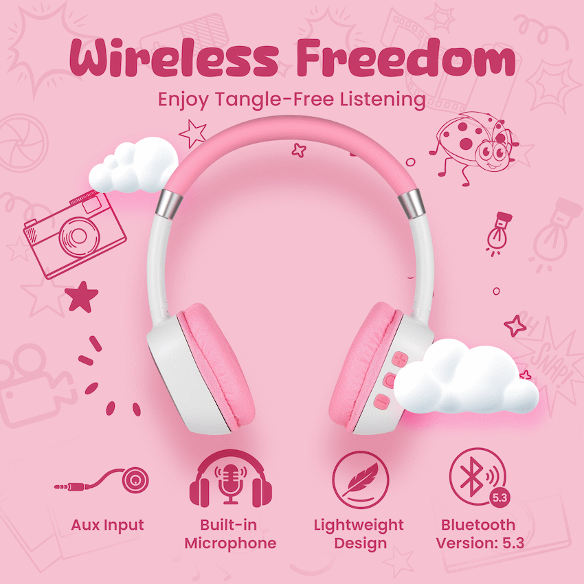 Volkano Wonder Bluetooth Wireless Headphones - Pink - image 4