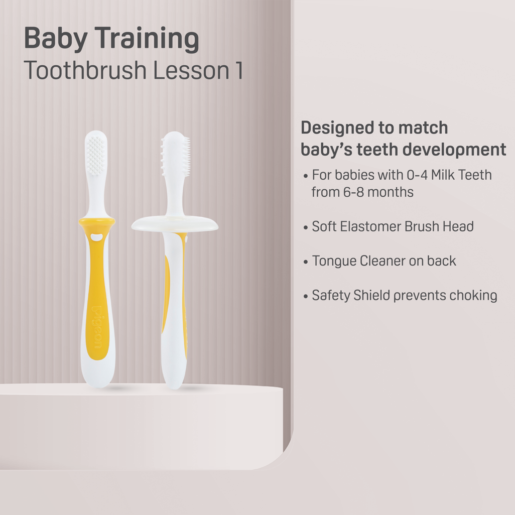Pigeon - Training Toothbrush - Lesson 1 - Yellow