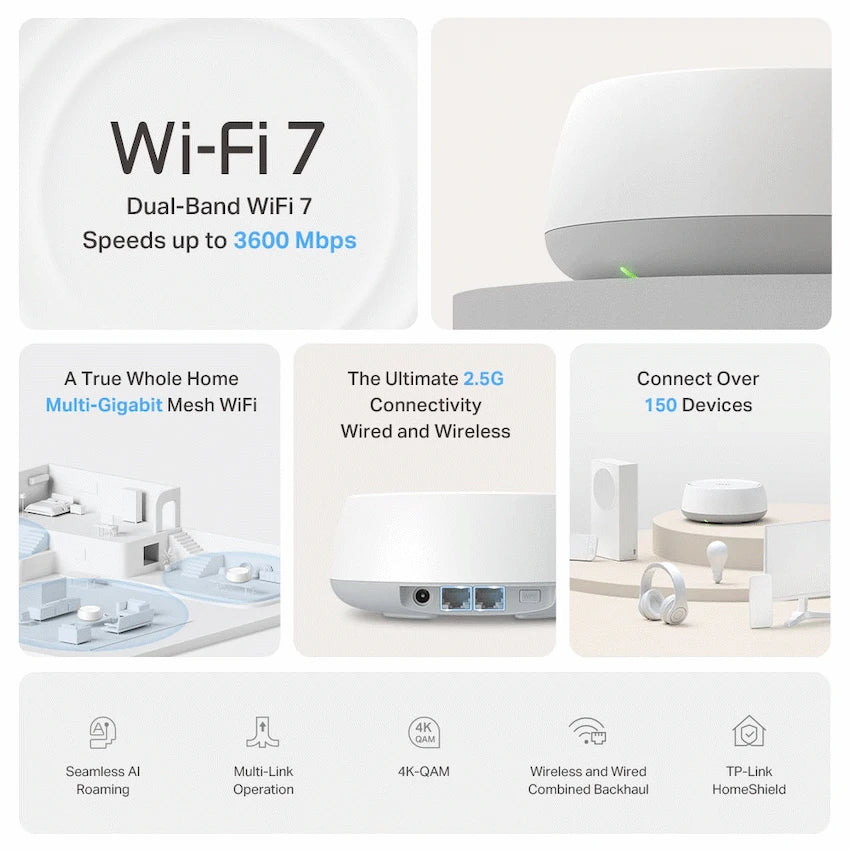 TP-Link Deco BE25 (1-Pack) BE3600 Whole Home Mesh Wi-Fi 7 System - image 4