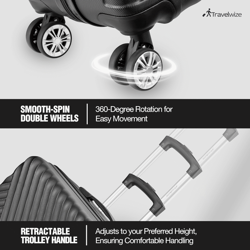 Travelwize Astra ABS 77cm 4-Wheel Spinner Luggage - Black - image 4