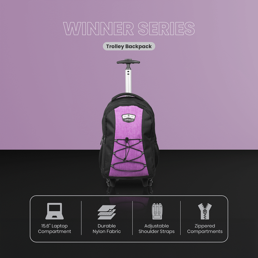 Volkano Winner Trolley Backpack 22L Pink - image 4