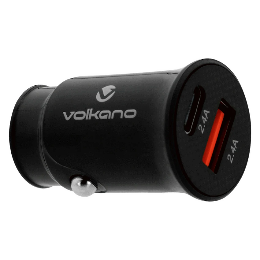 Volkano On-The-Go USB + Type-C 12w Car Charger - Black - image 4