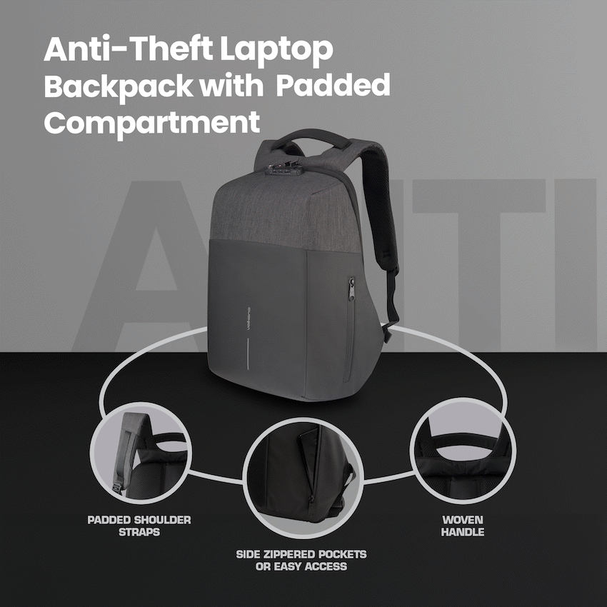 Volkano Smart Deux Laptop Backpack - Black/Charcoal - image 4
