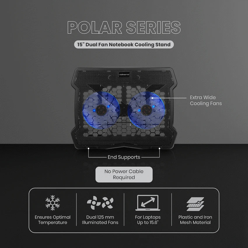 Volkano Polar Series 15" Dual Fan Notebook Cooling Stand - image 4