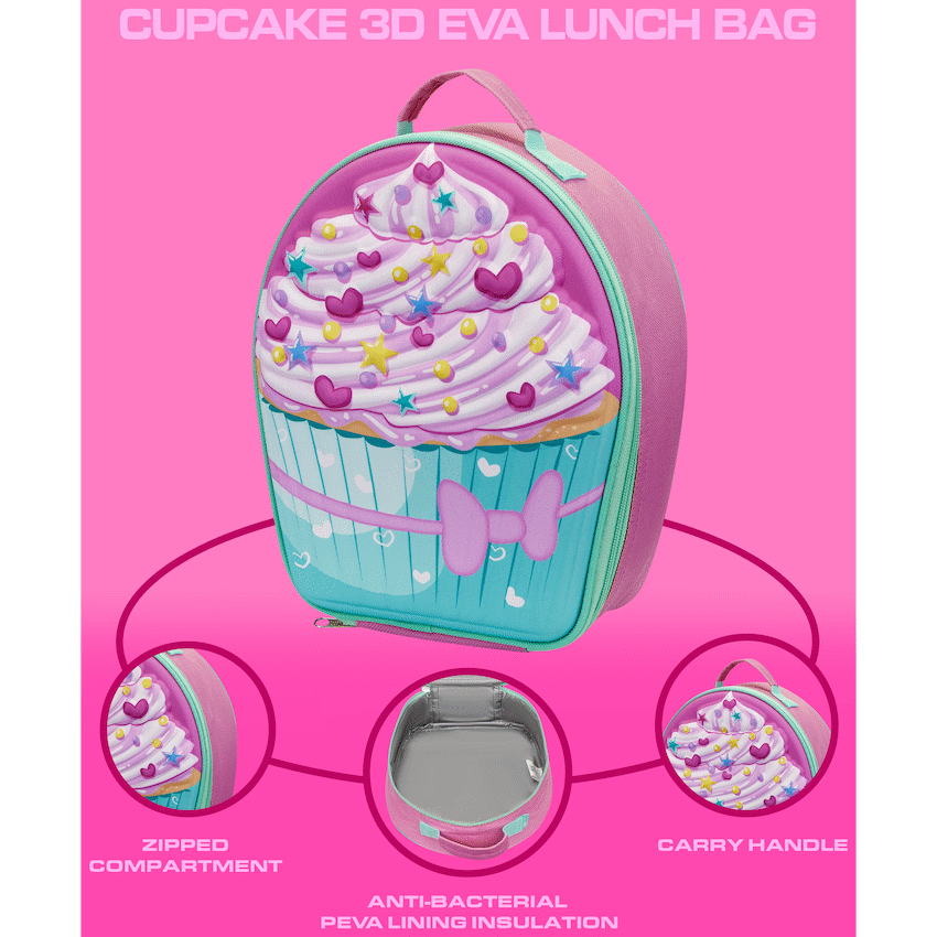 Quest Cupcake 3D EVA Lunch Bag - Pink - image 4