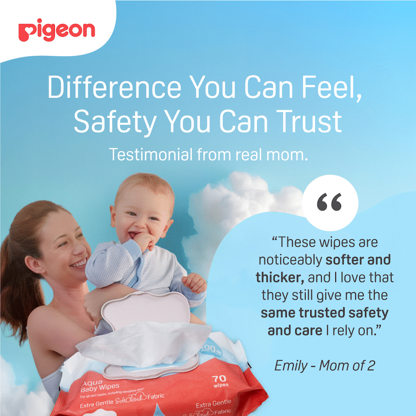 PIGEON AQUA BABY WIPES 70's FLIPTOP  3-IN-1 - image 4