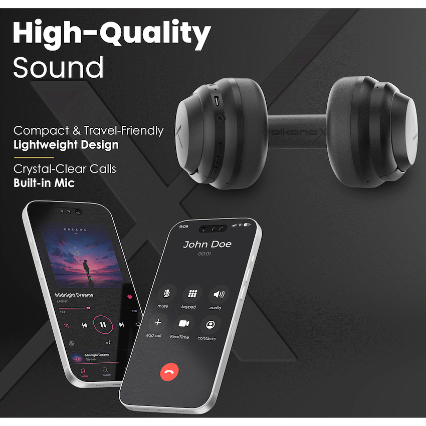 VolkanoX Halo ANC Bluetooth Headphone - Black - image 4
