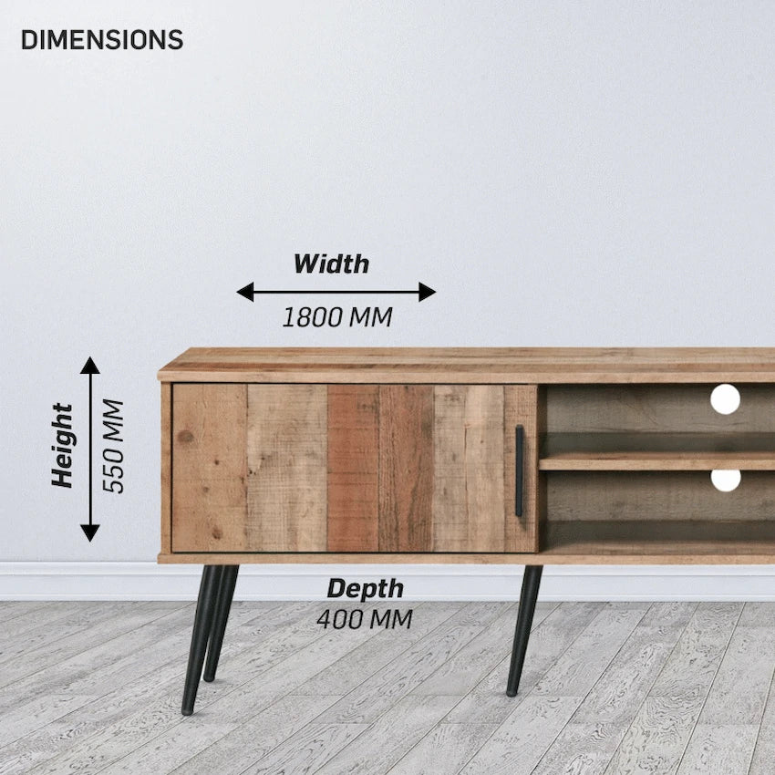 Everfurn Vernice TV Stand - 1800w with Two Cupboards - image 4