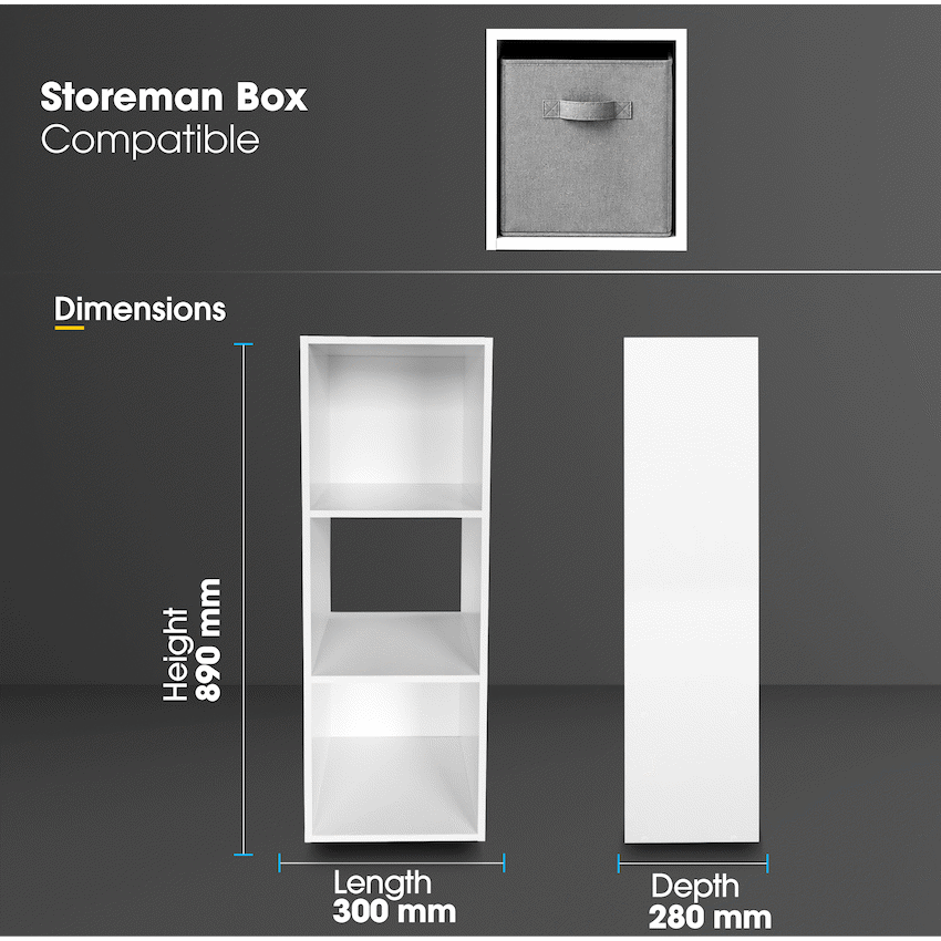 Everfurn Grayscale 3 Tier Bookshelf White, High Pressure Laminate - image 4